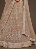 Cute Royal Beige Embroidered Soft Net Engagement Wear Lehenga Choli - Zeel Clothing