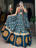 Dazzling Blue Bandhani Printed Rayon Navratri Lehenga Choli - Zeel Clothing