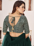 Dazzling Green Sequins Georgette Wedding Wear Lehenga Choli - Zeel Clothing