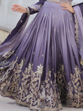 Dazzling Grey Sequins Chinon Bridesmaid Lehenga Choli With Dupatta - Zeel Clothing