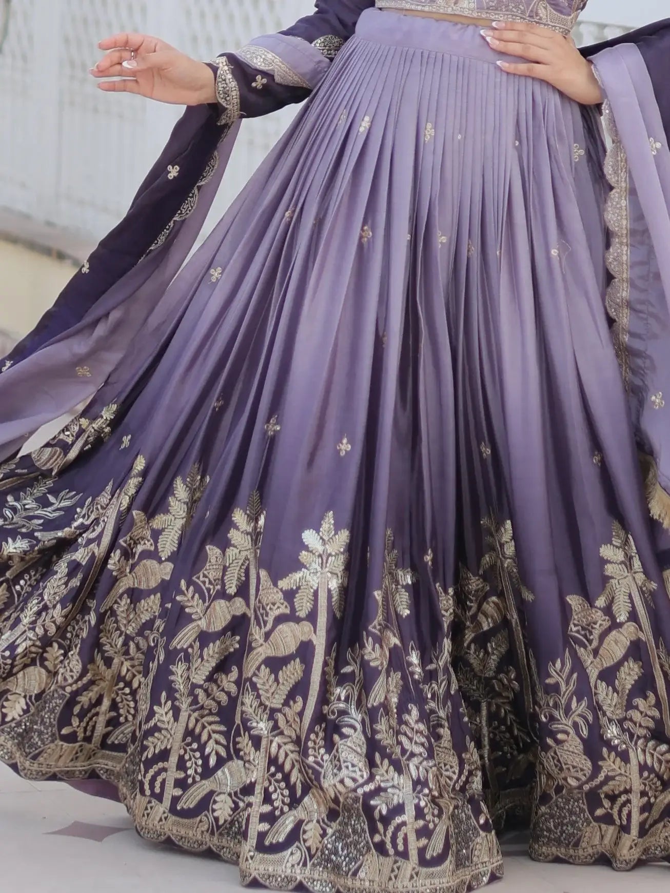 Dazzling Grey Sequins Chinon Bridesmaid Lehenga Choli With Dupatta - Zeel Clothing