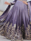 Dazzling Grey Sequins Chinon Bridesmaid Lehenga Choli With Dupatta - Zeel Clothing
