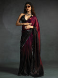 Dazzling Hot Pink Border Work Satin Festive Wear Pre-Stitched Saree - Zeel Clothing