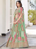 Dazzling Light Green Dori Embroidery Chinon Mehendi Wear Lehenga Choli With Dupatta - Zeel Clothing