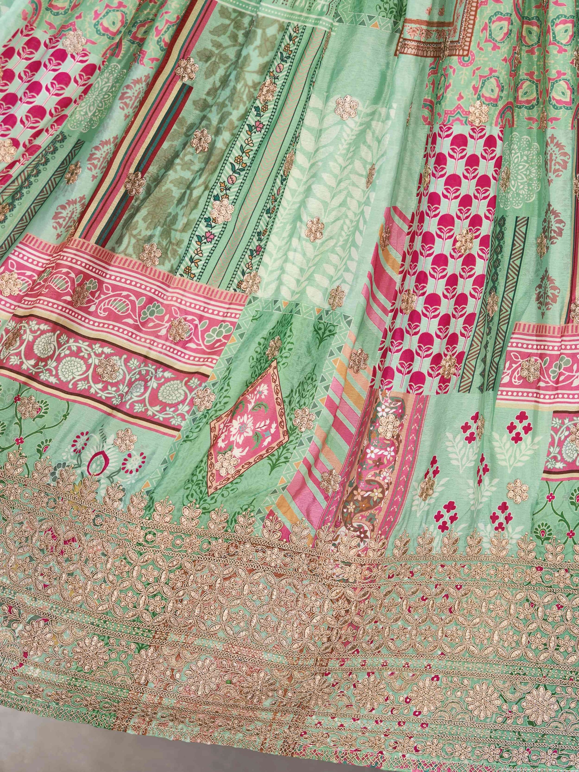 Dazzling Light Green Dori Embroidery Chinon Mehendi Wear Lehenga Choli With Dupatta - Zeel Clothing