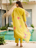 Dazzling Mustard Yellow Zari Embroidery Rayon Haldi Wear Pant Suit - Zeel Clothing