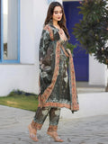 Dazzling Olive Green Digital Print Chinon Festival Wear Palazzo Suit