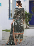 Dazzling Olive Green Digital Print Chinon Festival Wear Palazzo Suit