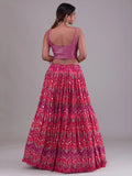 Dazzling Pink Digital Printed Georgette Event Wear Lehenga Choli