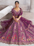 Dazzling Purple Banarasi Silk Bridesmaid Lehenga Choli With Dupatta - Zeel Clothing