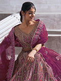 Dazzling Purple Banarasi Silk Bridesmaid Lehenga Choli With Dupatta - Zeel Clothing