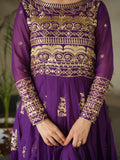 Dazzling Purple Sequins Chinon Engagement Wear Gown With Dupatta - Zeel Clothing