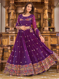 Dazzling Purple Sequins Georgette Festival Wear Lehenga Choli - Zeel Clothing