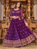 Dazzling Purple Sequins Georgette Festival Wear Lehenga Choli - Zeel Clothing