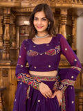 Dazzling Purple Sequins Georgette Festival Wear Lehenga Choli - Zeel Clothing
