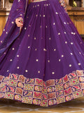 Dazzling Purple Sequins Georgette Festival Wear Lehenga Choli - Zeel Clothing