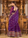 Dazzling Purple Sequins Georgette Festival Wear Lehenga Choli - Zeel Clothing