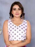 Dazzling Purple Shibori Printed Chiffon Festive Wear Saree With Blouse - Zeel Clothing