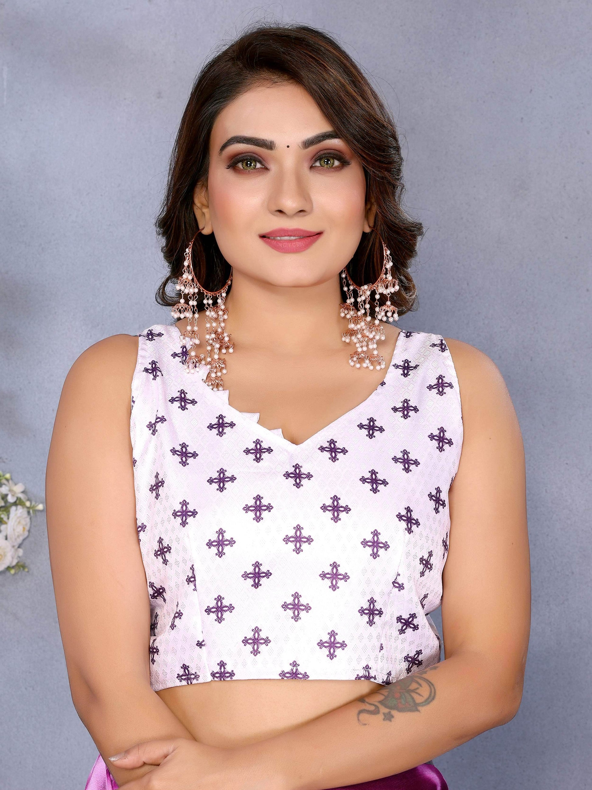 Dazzling Purple Shibori Printed Chiffon Festive Wear Saree With Blouse - Zeel Clothing