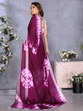 Dazzling Purple Shibori Printed Chiffon Festive Wear Saree With Blouse - Zeel Clothing