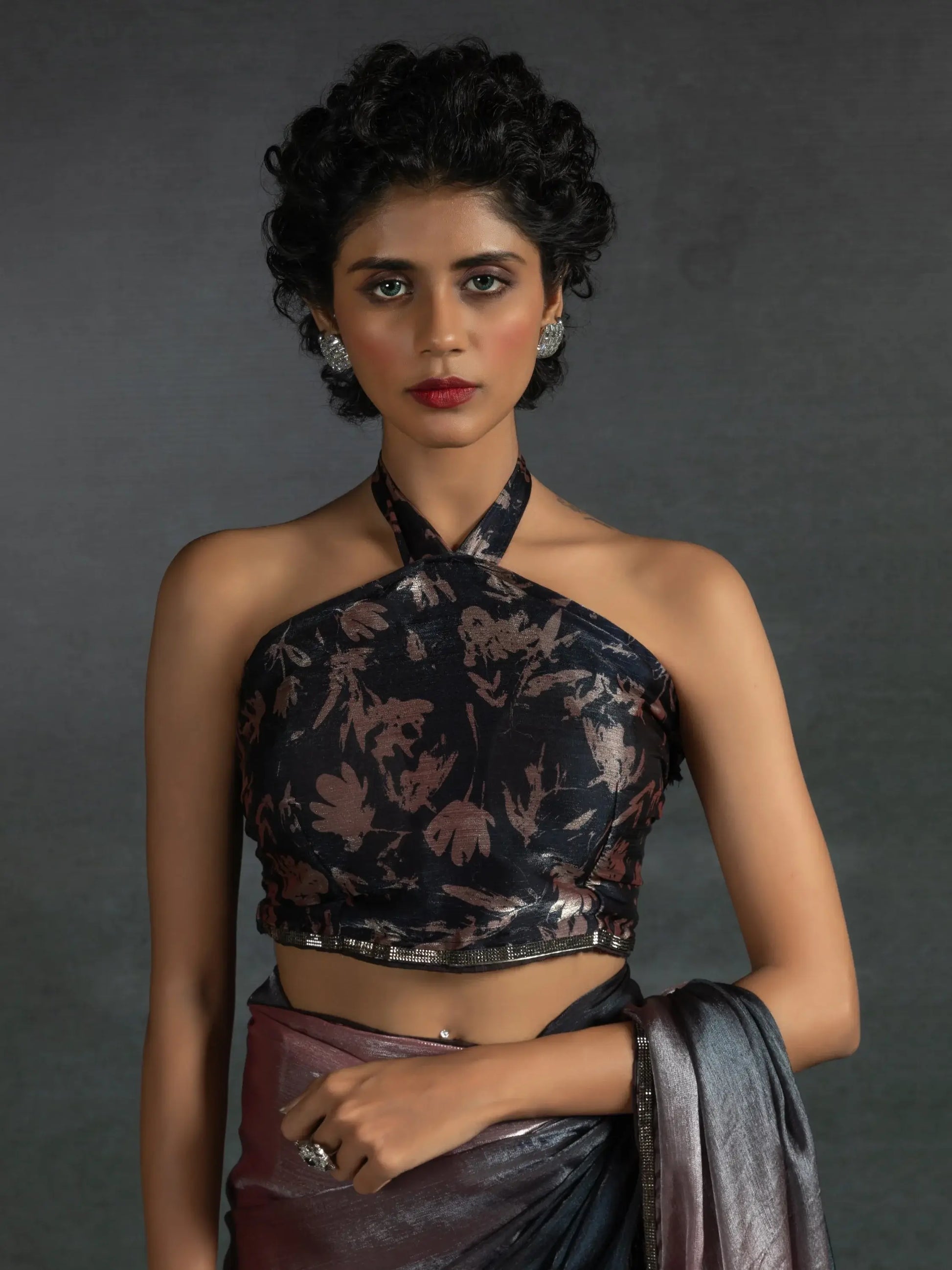 Dazzling Rose Gold Satin Reception Wear Pre-Stitched Saree With Blouse - Zeel Clothing