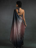 Dazzling Rose Gold Satin Reception Wear Pre-Stitched Saree With Blouse - Zeel Clothing