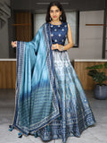 Dazzling Sky Blue Printed Art Silk Event Wear Lehenga Choli - Zeel Clothing
