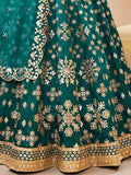 Dazzling Teal Green Embroidered Work Art Silk Bridesmaid Lehenga Choli - Zeel Clothing