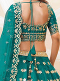 Dazzling Teal Green Embroidered Work Art Silk Bridesmaid Lehenga Choli - Zeel Clothing