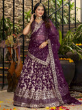 Dazzling Wine Silk Thread Embroidery Party Wear Lehenga Choli - Zeel Clothing