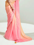 Dazzling Yellow Border Work Organza Haldi Wear Saree With Blouse - Zeel Clothing