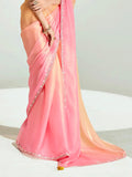 Dazzling Yellow Border Work Organza Haldi Wear Saree With Blouse - Zeel Clothing