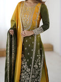 Dazzling Yellow Coding Work Chinon Haldi Wear Sharara Suit With Dupatta