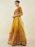 Dazzling Yellow Sequins Art Silk Haldi Wear Lehenga Choli With Dupatta - Zeel Clothing