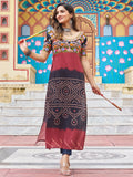 Delicate Black Kutchi Gamthi Work Georgette Navratri Wear Long Kurti - Zeel Clothing
