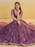 Delicate Purple Sequins Embroidered Net Lehenga Choli With Dupatta - Zeel Clothing