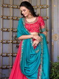 Delightful Blush Pink Zari Weaving Silk Event Wear Half Saree Lehenga - Zeel Clothing
