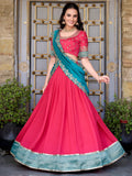 Delightful Blush Pink Zari Weaving Silk Event Wear Half Saree Lehenga - Zeel Clothing