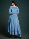 Delightful Dusty Blue Printed Chinon Salwar Suit With Dupatta - Zeel Clothing