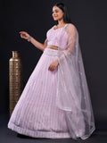 Delightful Light Pink Sequins Georgette Engagement Wear Lehenga Choli - Zeel Clothing