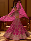 Delightful Pink Sequins Silk Bridesmaid Lehenga Choli With Dupatta