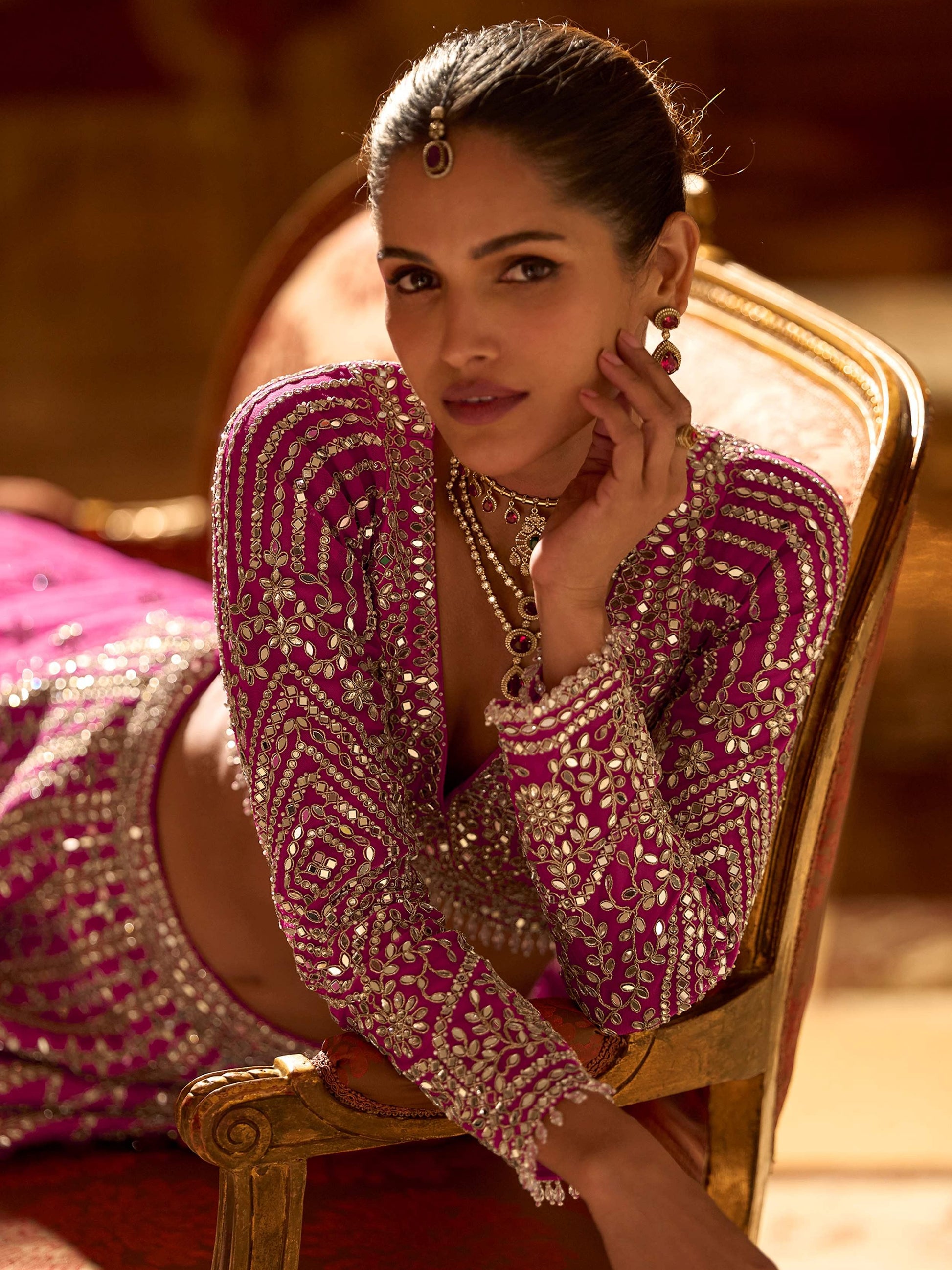 Delightful Pink Sequins Silk Bridesmaid Lehenga Choli With Dupatta