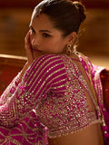 Delightful Pink Sequins Silk Bridesmaid Lehenga Choli With Dupatta