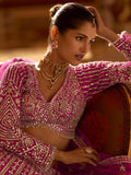 Delightful Pink Sequins Silk Bridesmaid Lehenga Choli With Dupatta