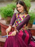 Delightful Wine Chinon Shaded Navratri Special Lehenga Choli - Zeel Clothing