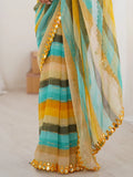 Delightful Yellow Leheriya Printed Chiffon Haldi Wear Saree - Zeel Clothing