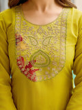 Deluxe Yellow Thread Work Rayon Haldi Wear Pant Suit With Dupatta - Zeel Clothing