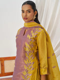 Desirable Mustard Yellow Embroidered Organza Haldi Wear Pant Suit With Dupatta