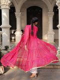 Dreamy Hot Pink Bandhani Printed Georgette Festive Special Shrug