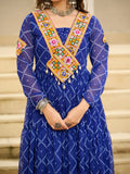 Elegant Blue Patch Work Georgette Navratri Special Gown - Zeel Clothing